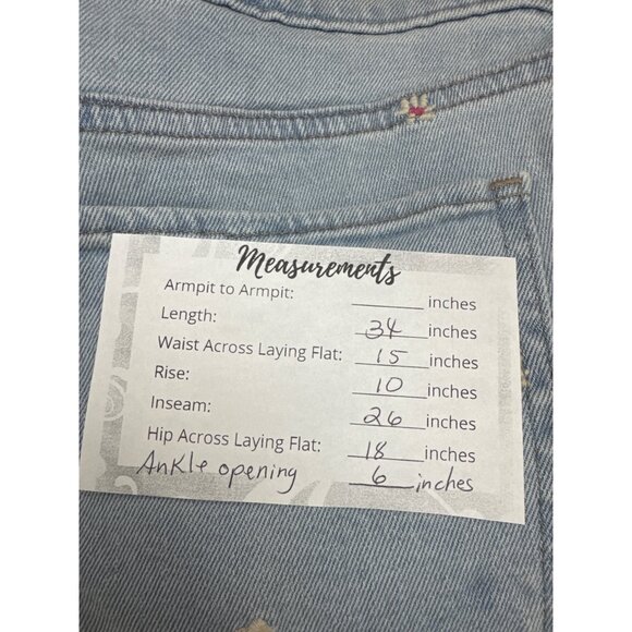 Gap Denim Girlfriend Jeans Light Wash 4/27 Embroidered Floral Stretch Mid Rise T - Picture 12 of 13